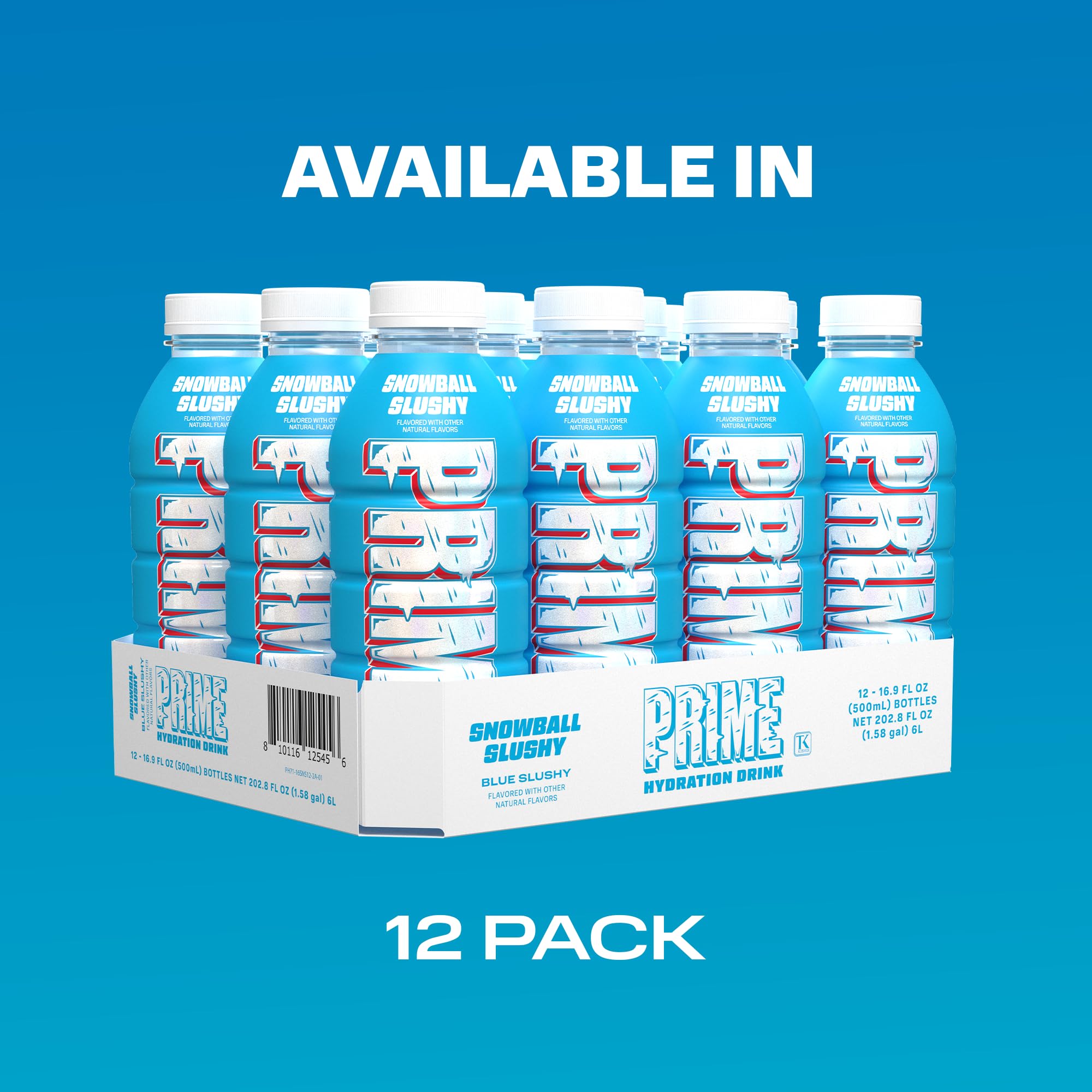 PRIME Snowball Slushy pack placed beside gym bag for on-the-go hydration.