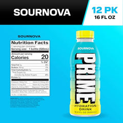 PRIME Hydration Sour Nova bottle side view highlighting portable electrolyte boost