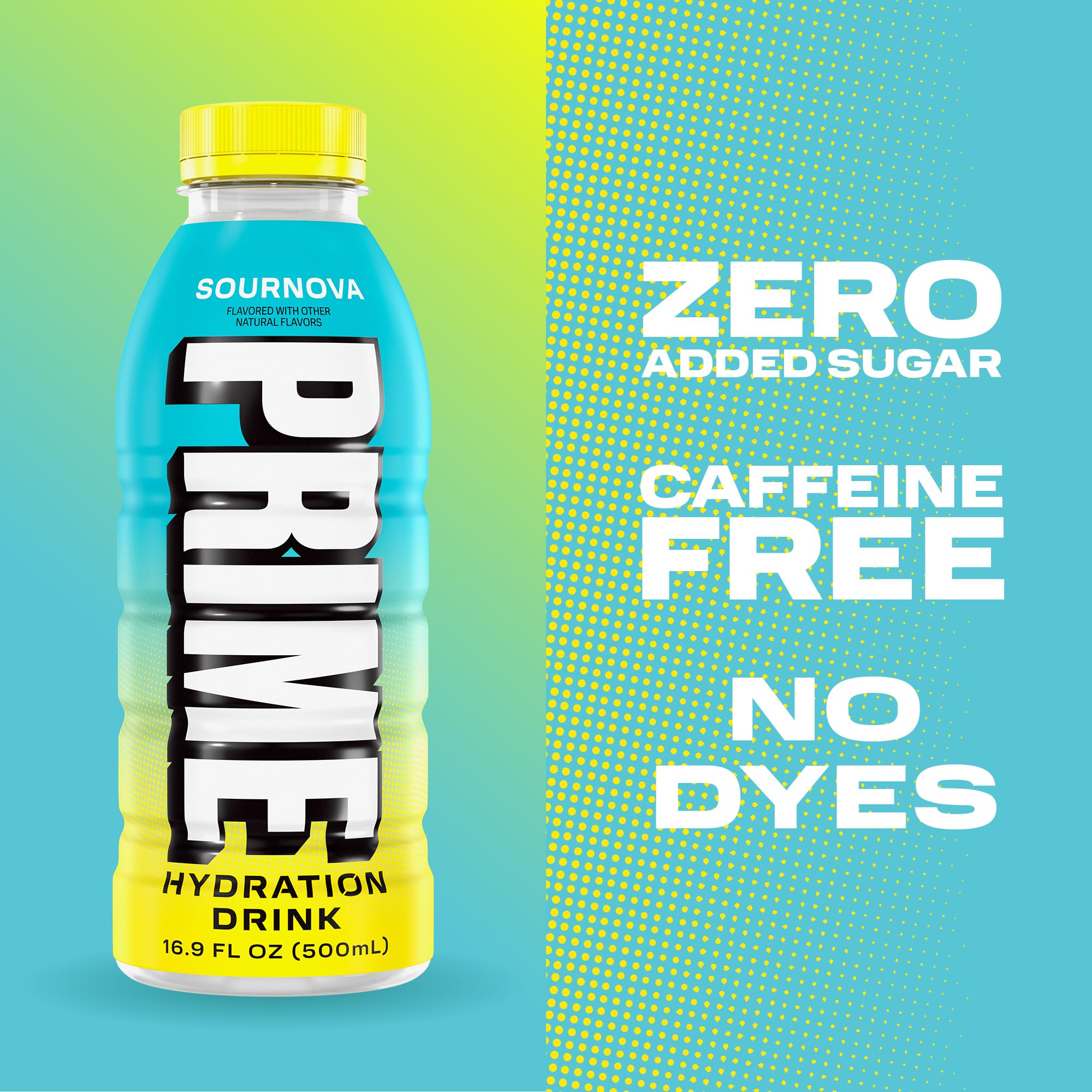 PRIME Hydration Sour Nova glass with ice for post-workout rehydration
