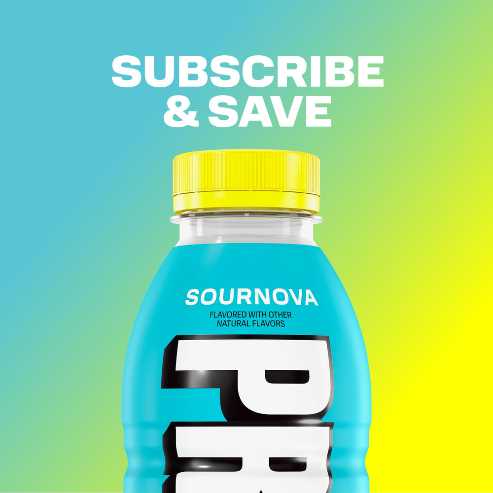 PRIME Hydration Sour Nova natural flavors close-up and caffeine-free hydration option