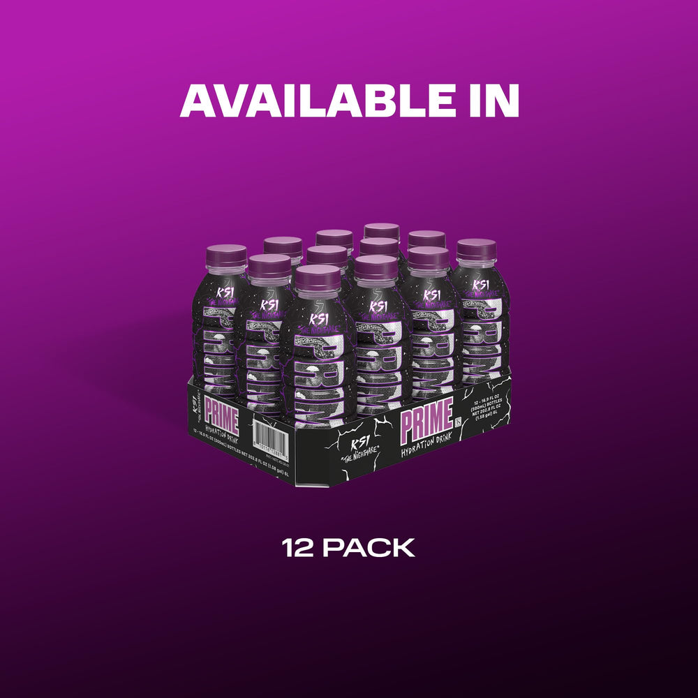 PRIME Hydration KSI THE NIGHTMARE multi-pack display for family or gym