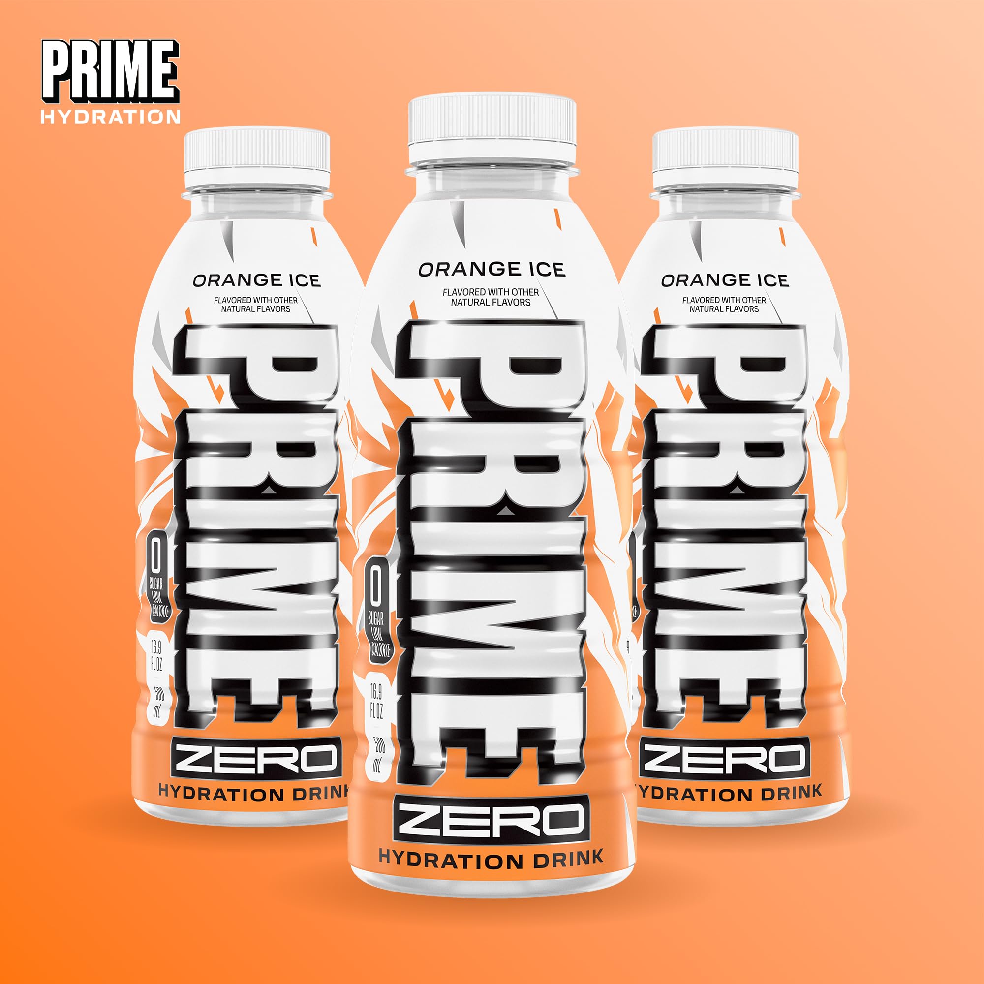 Prime Zero Orange Ice on a hydration station during an outdoor run.