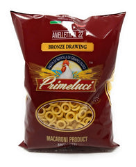 Primeluci Anelletti pasta pack with four 1 lb bags, convenient for meals