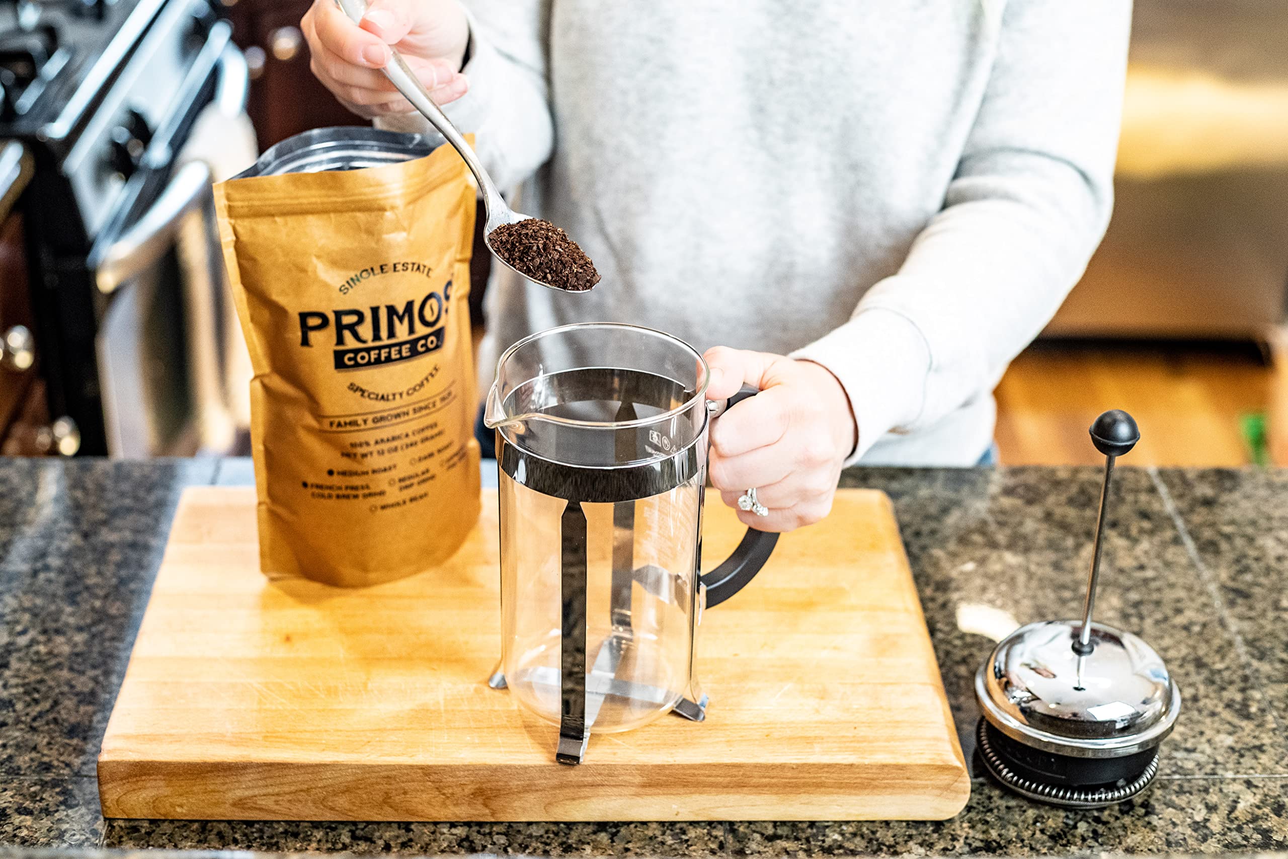 Primos Coffee Co. hand-harvest shade-grown beans delivering consistent quality.