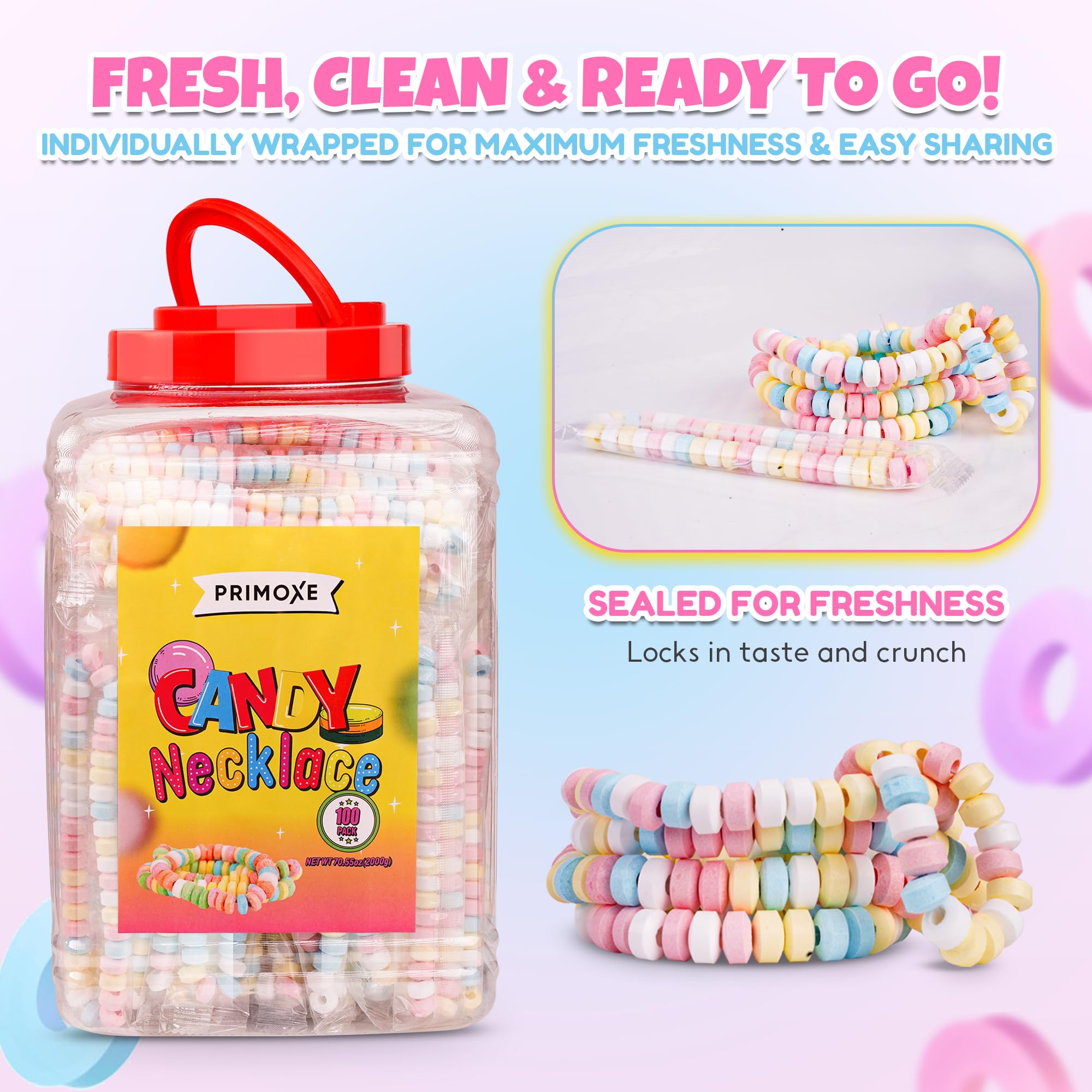 PRIMOXE goodie bags edible jewelry adds color to treat jars