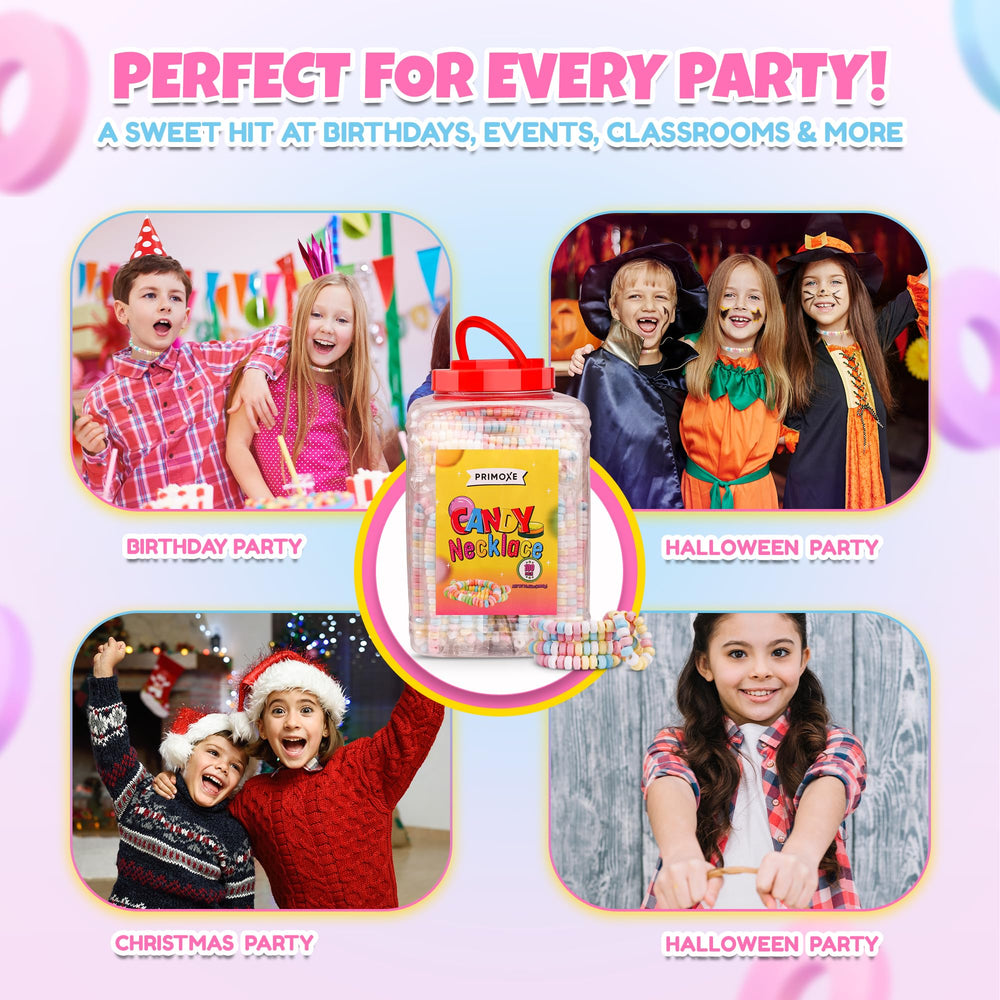 PRIMOXE party favors edible jewelry ideal for birthdays and celebrations