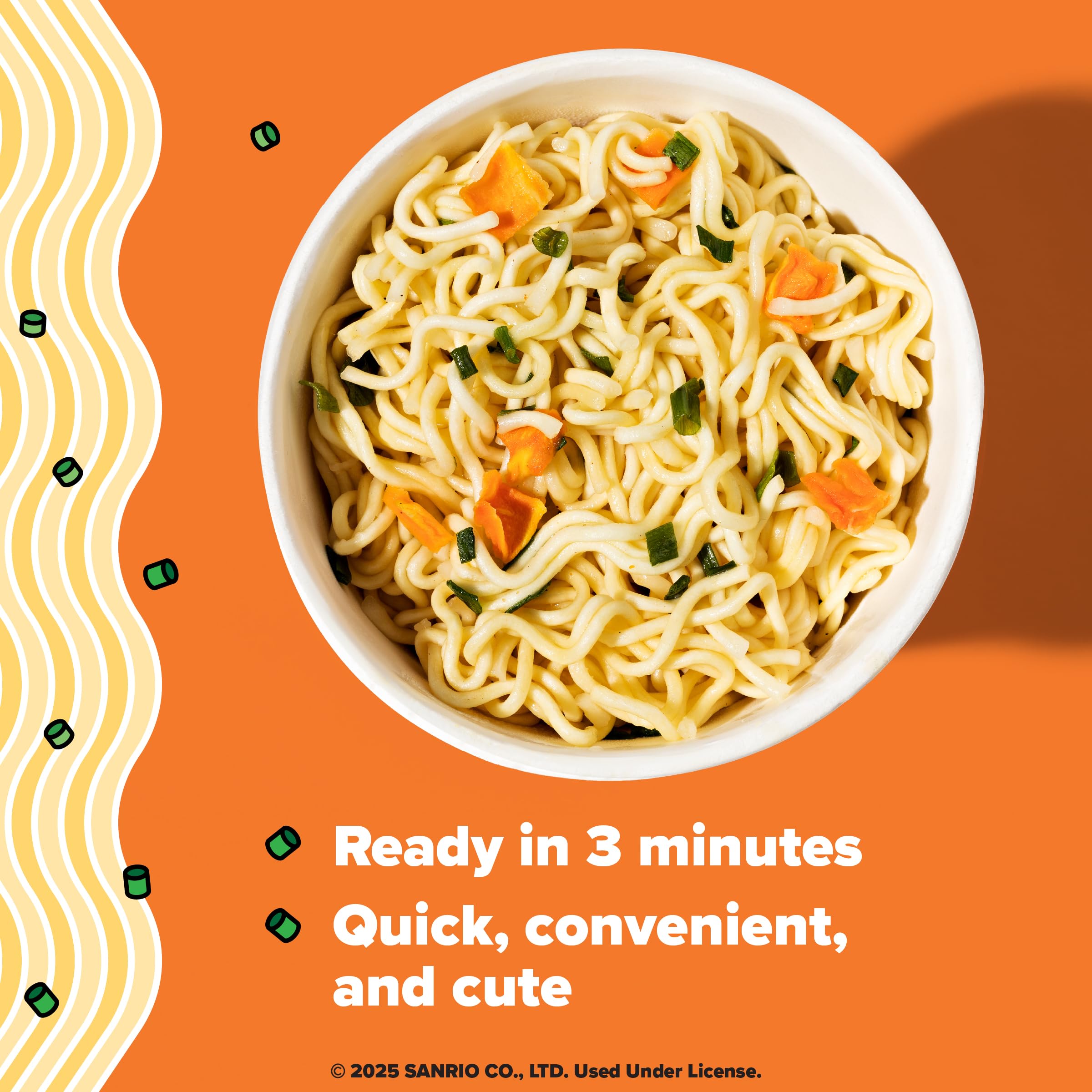 Hello Kitty ramen cup microwaving to heat in minutes