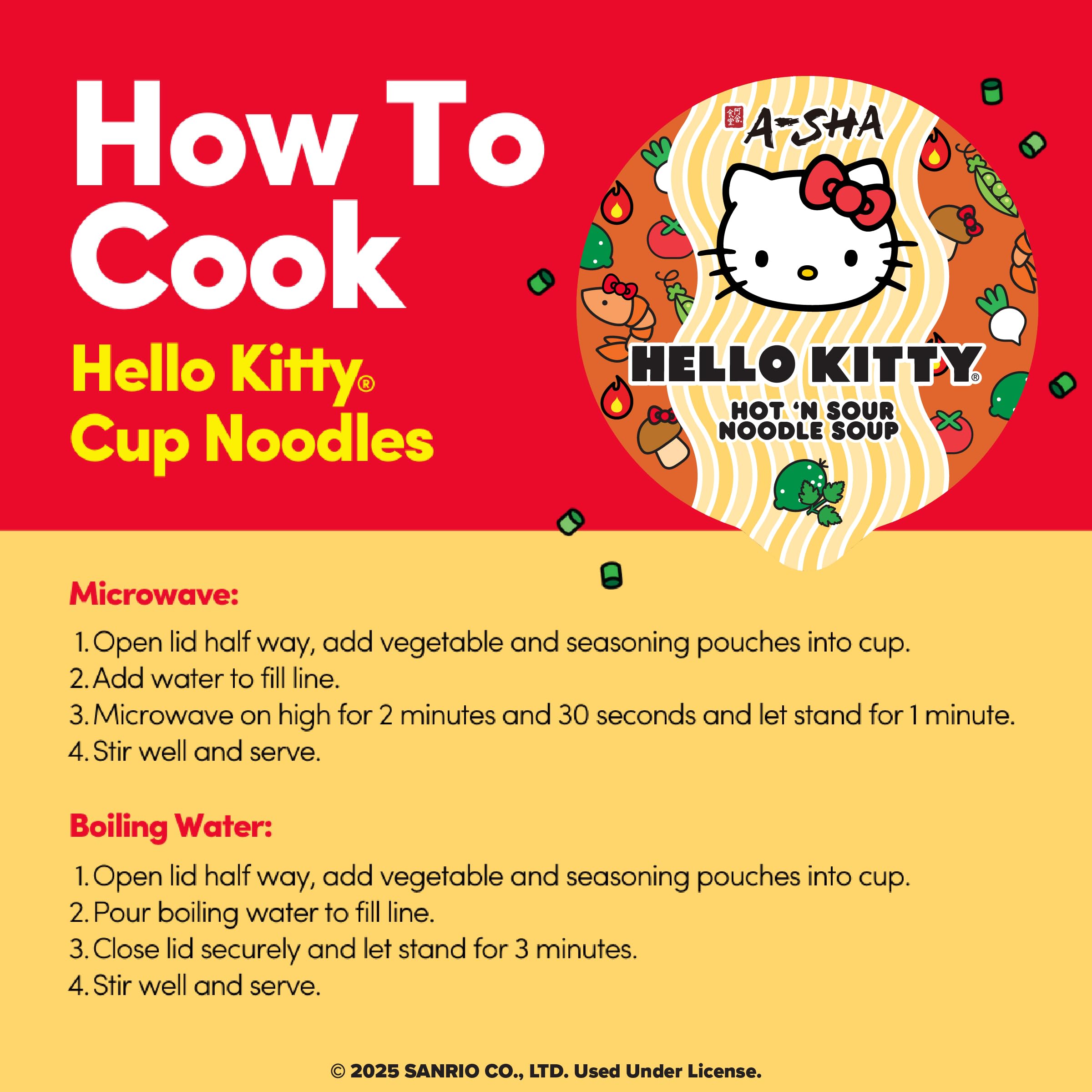 Hello Kitty hot and sour ramen ideal for dorm or office snack
