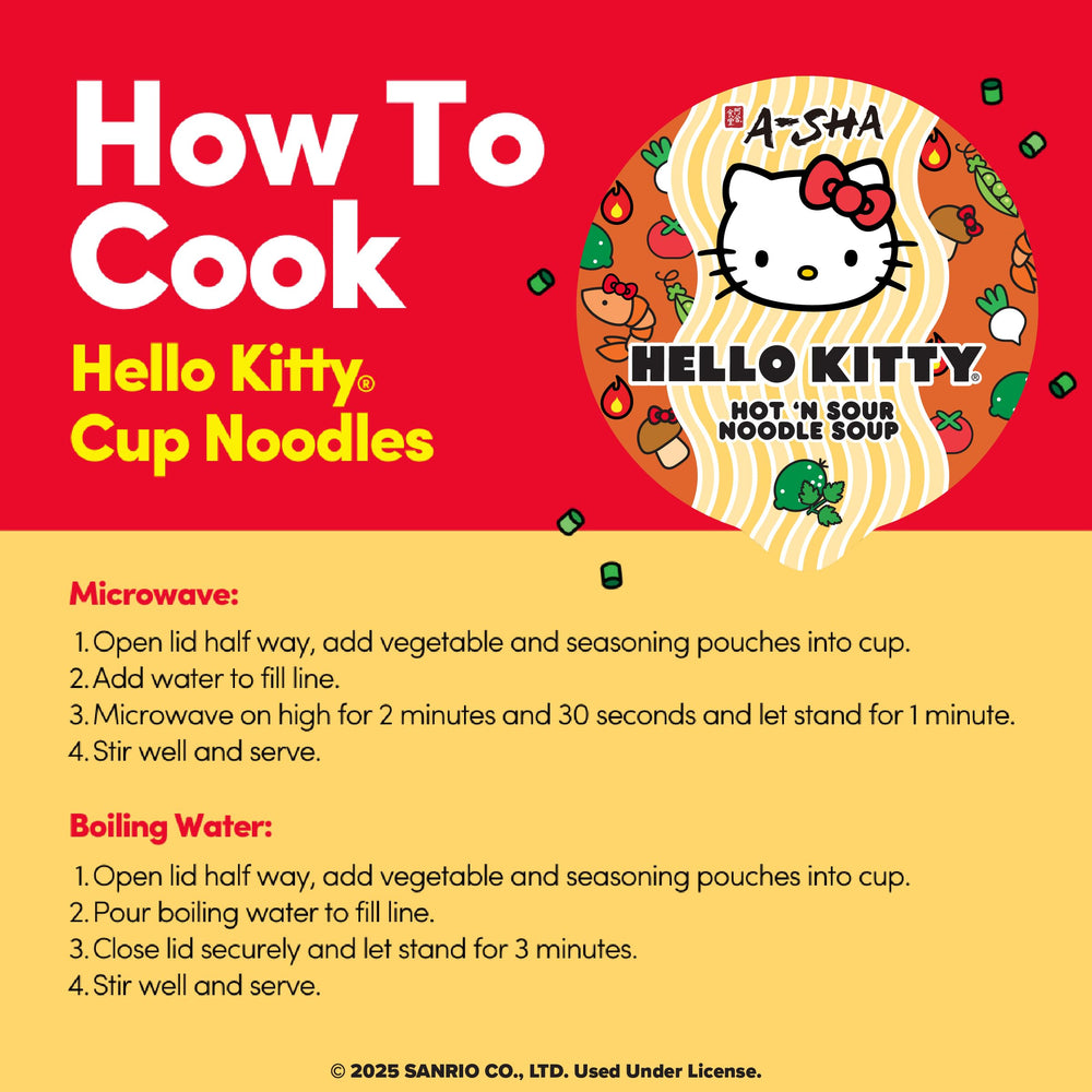 Hello Kitty hot and sour ramen ideal for dorm or office snack