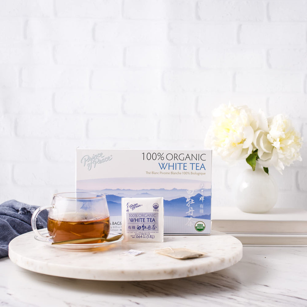 Prince of Peace antioxidant-rich white tea for a vibrant cup.