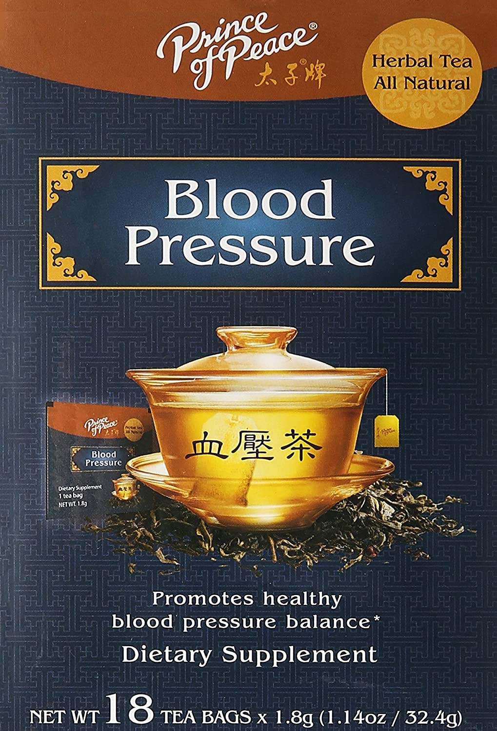 Prince of Peace Blood Pressure Tea bags ready to brew for daily balance.
