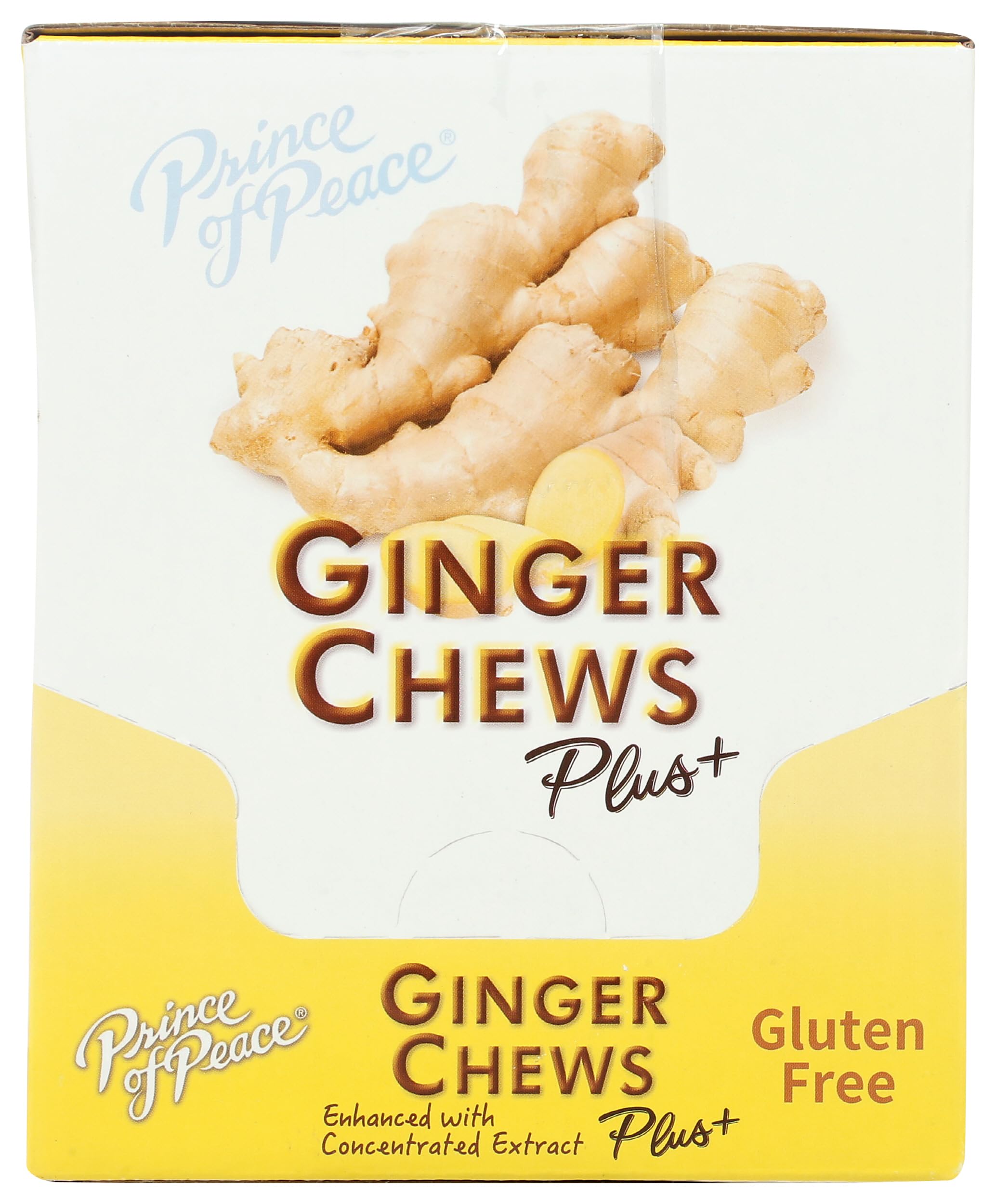 Prince Of Peace Ginger Chew Plus gluten-free label highlights dietary suitability