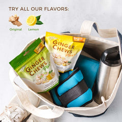 Prince Of Peace Ginger Chew Plus Lemon ginger closeup highlighting natural, spicy aroma