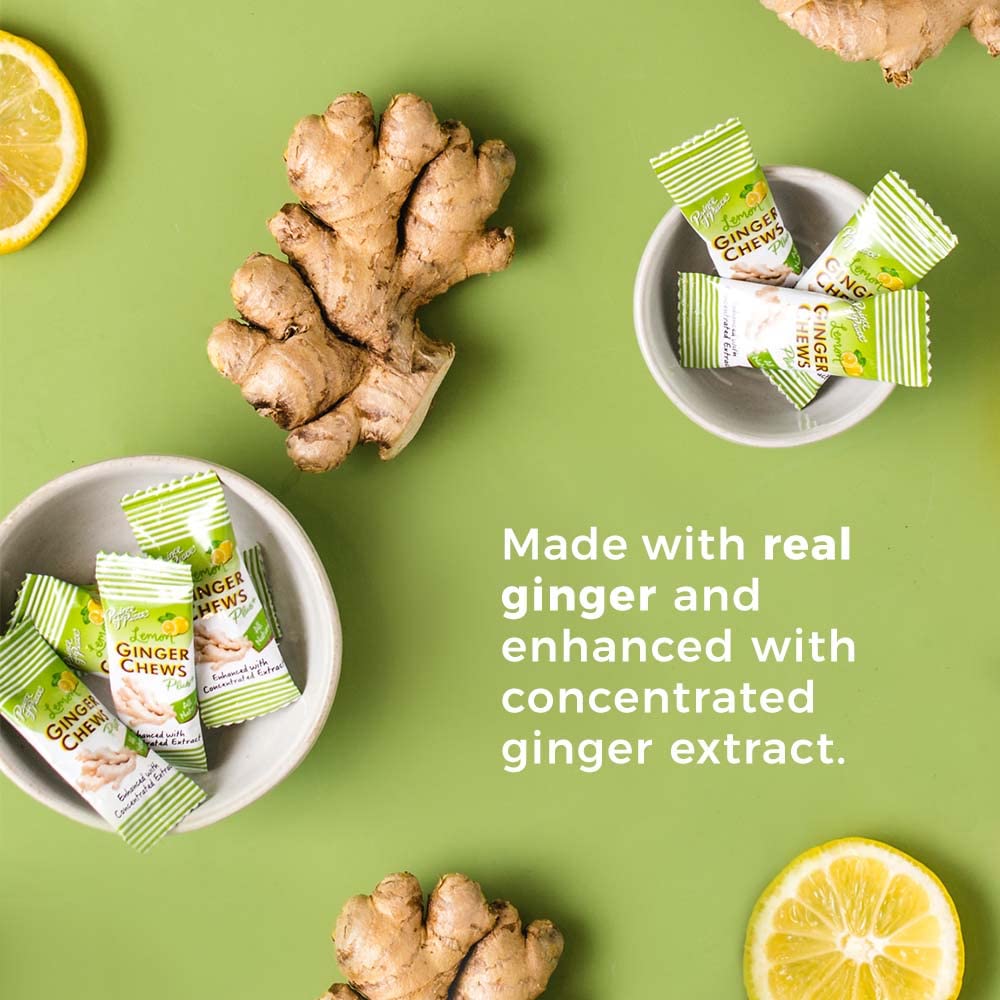 Prince Of Peace Ginger Chew Plus Lemon serving showing bright lemon kick