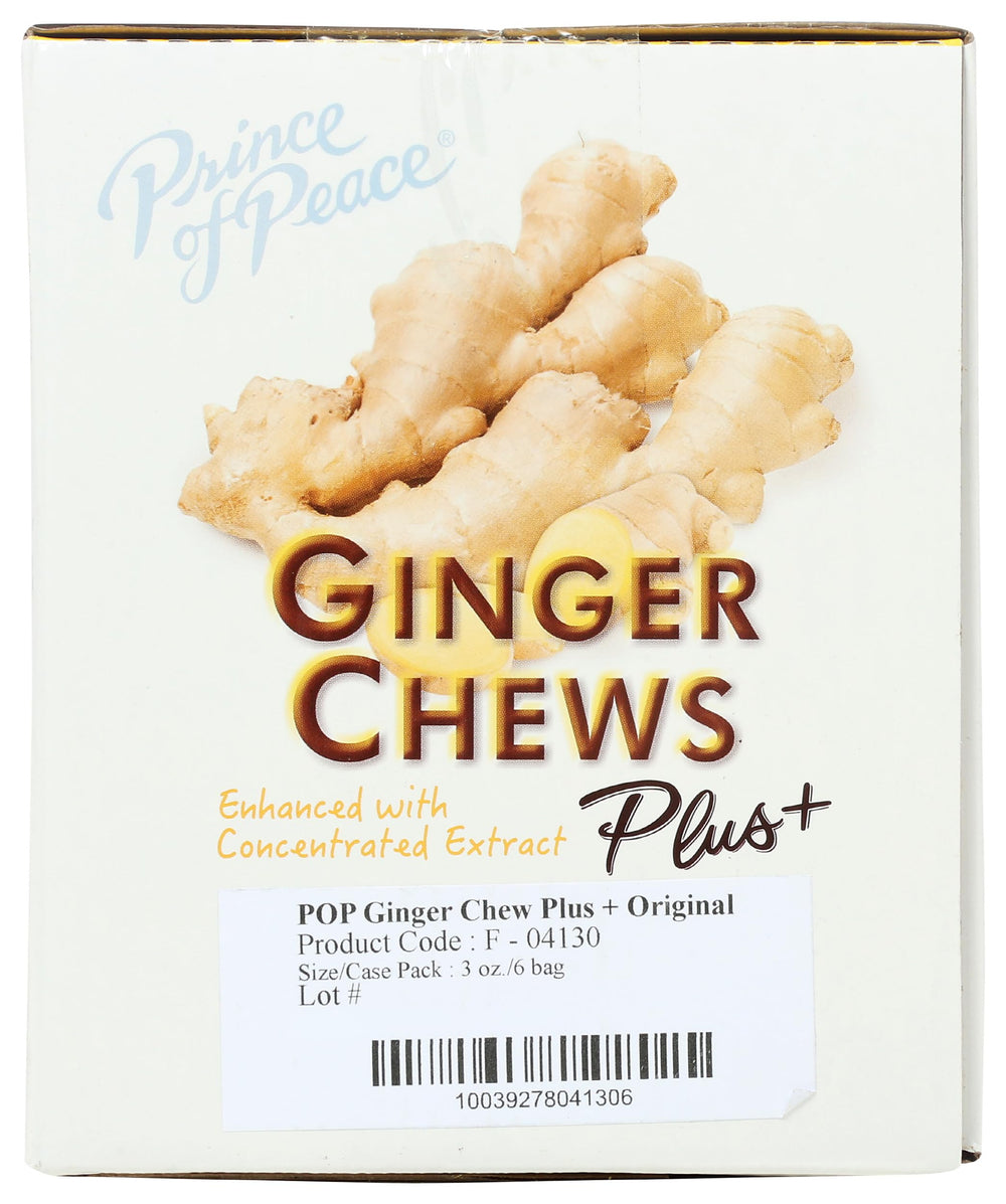 Prince Of Peace Ginger Chew Plus on-the-go snack with portable packaging