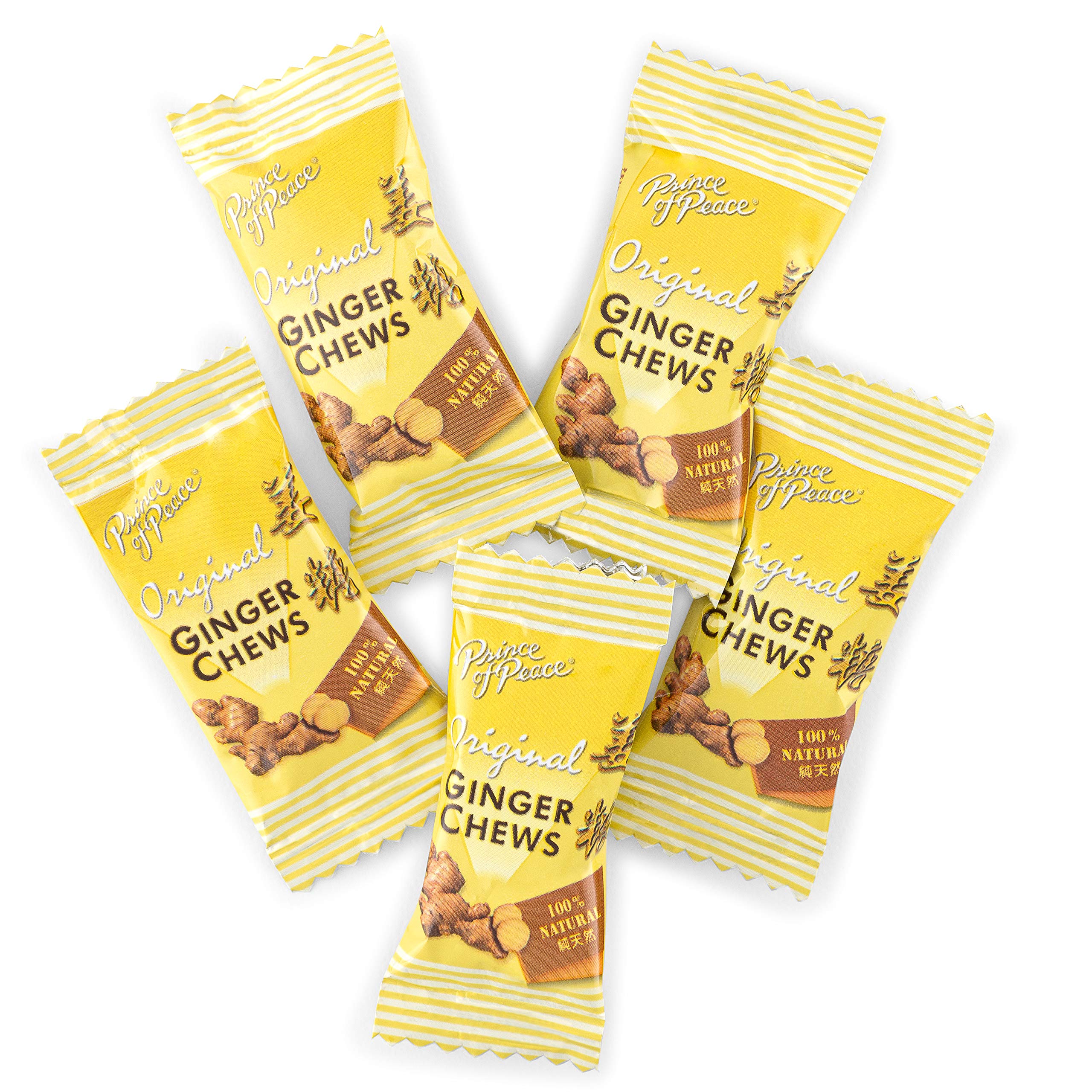 Prince Of Peace ginger chews with real ginger ingredients.