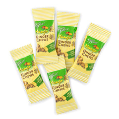 Prince of Peace Mango Ginger Chews individually wrapped for travel convenience.