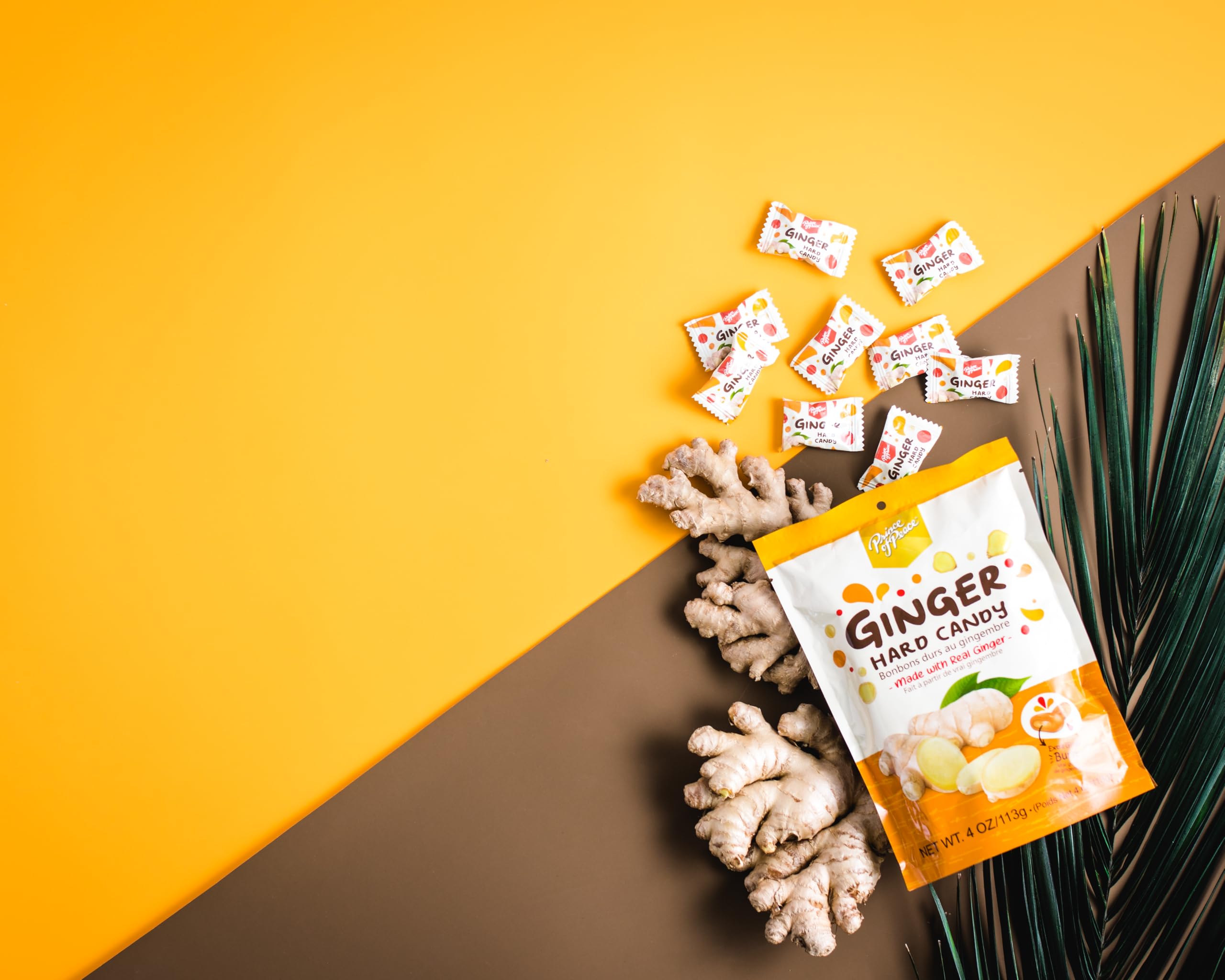 4 oz bag of ginger candy ready to grab when you need a quick pick-me-up.