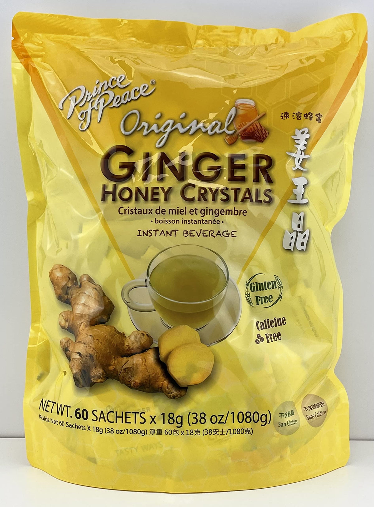 Prince of Peace ginger honey crystals sachets for quick daily drinks
