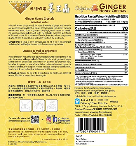 Prince of Peace Ginger Honey Crystals in a cup for warm, easy tea.