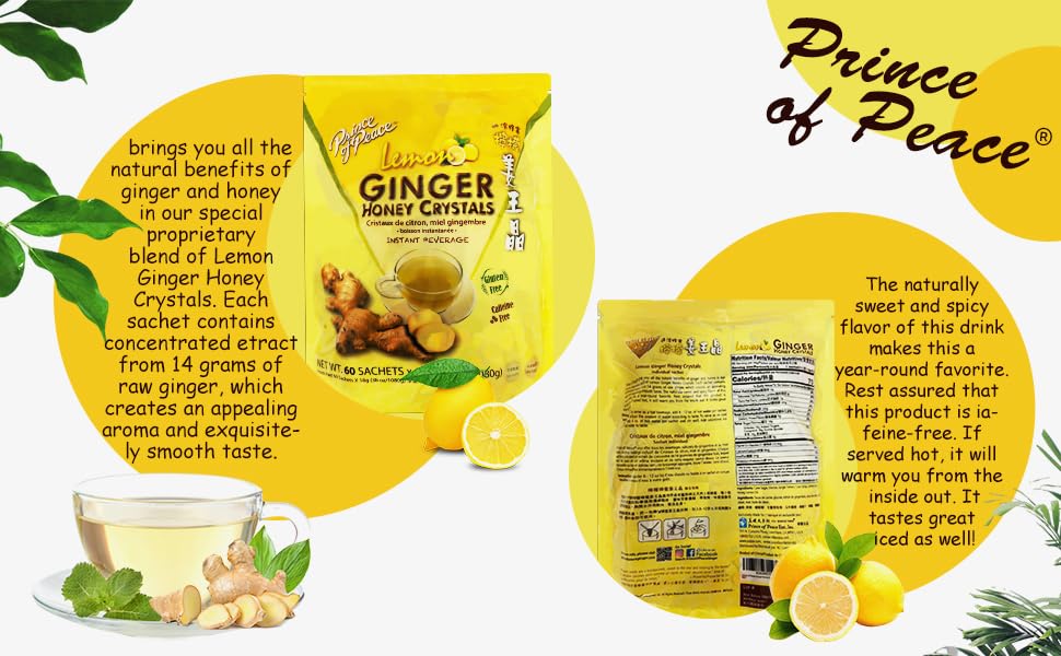 Prince Of Peace ginger honey sachets in a portable on-the-go pack.