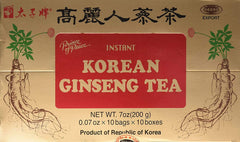 Prince Of Peace instant Korean Panax Ginseng Tea bag dissolving in hot water for an energy lift.