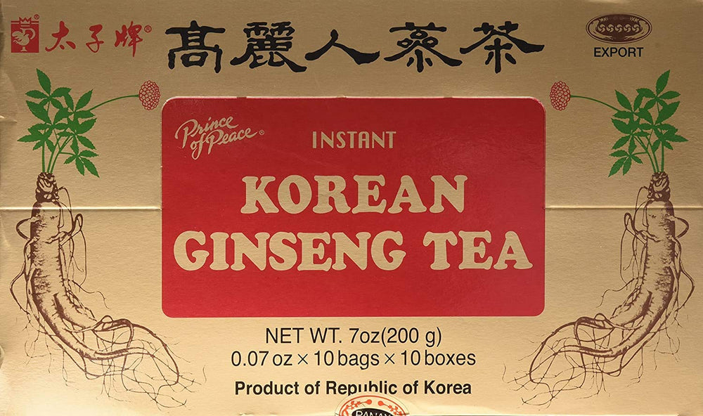 Prince Of Peace Korean Panax Ginseng Tea brew showing a steaming cup for renewed focus.