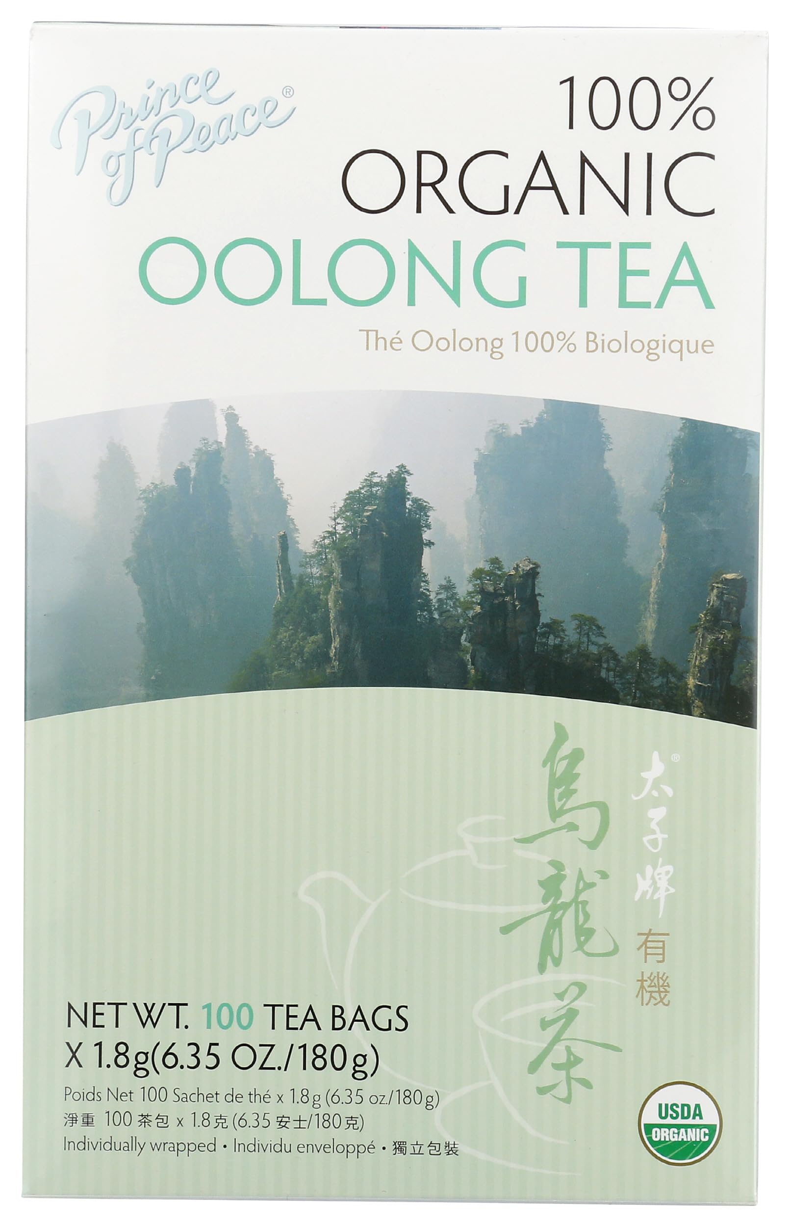 Prince of Peace Organic Oolong Tea bags ready for quick brewing