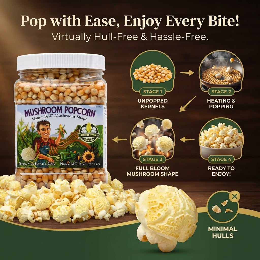 Stovetop popping action with Signature Easy Pop kernels for premium texture.