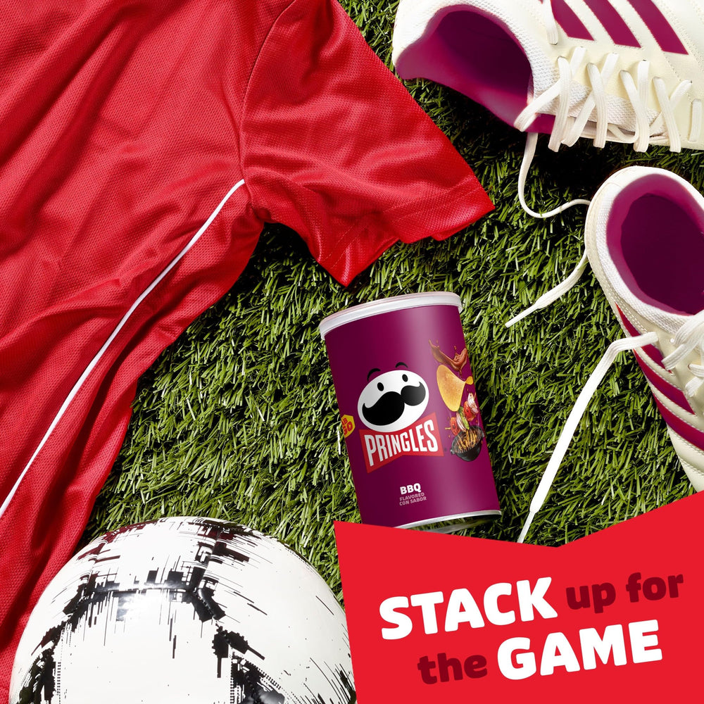 Pringles BBQ crisps on a game-night table, shareable flavor.