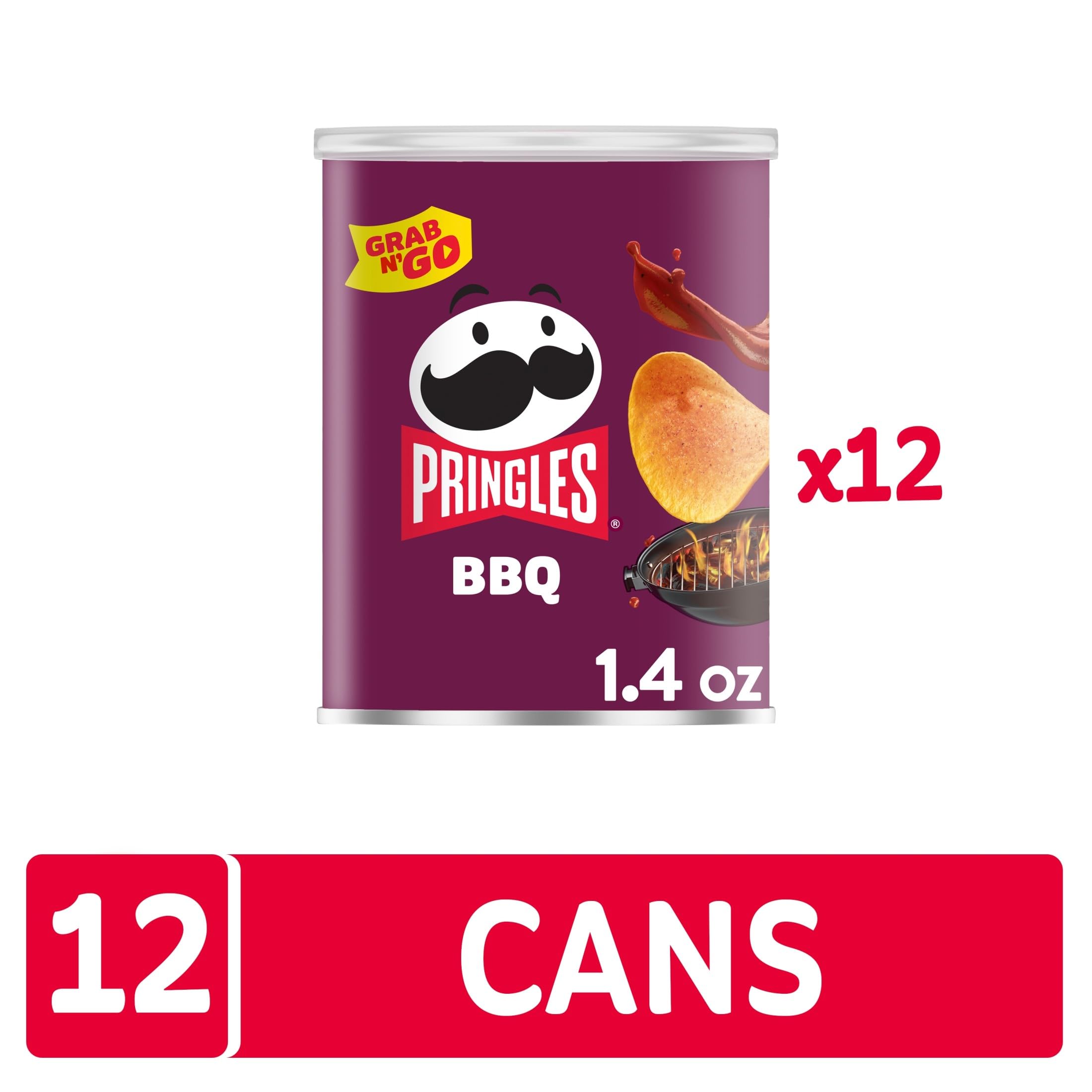 Pringles BBQ hand holds crisps showing crisp texture