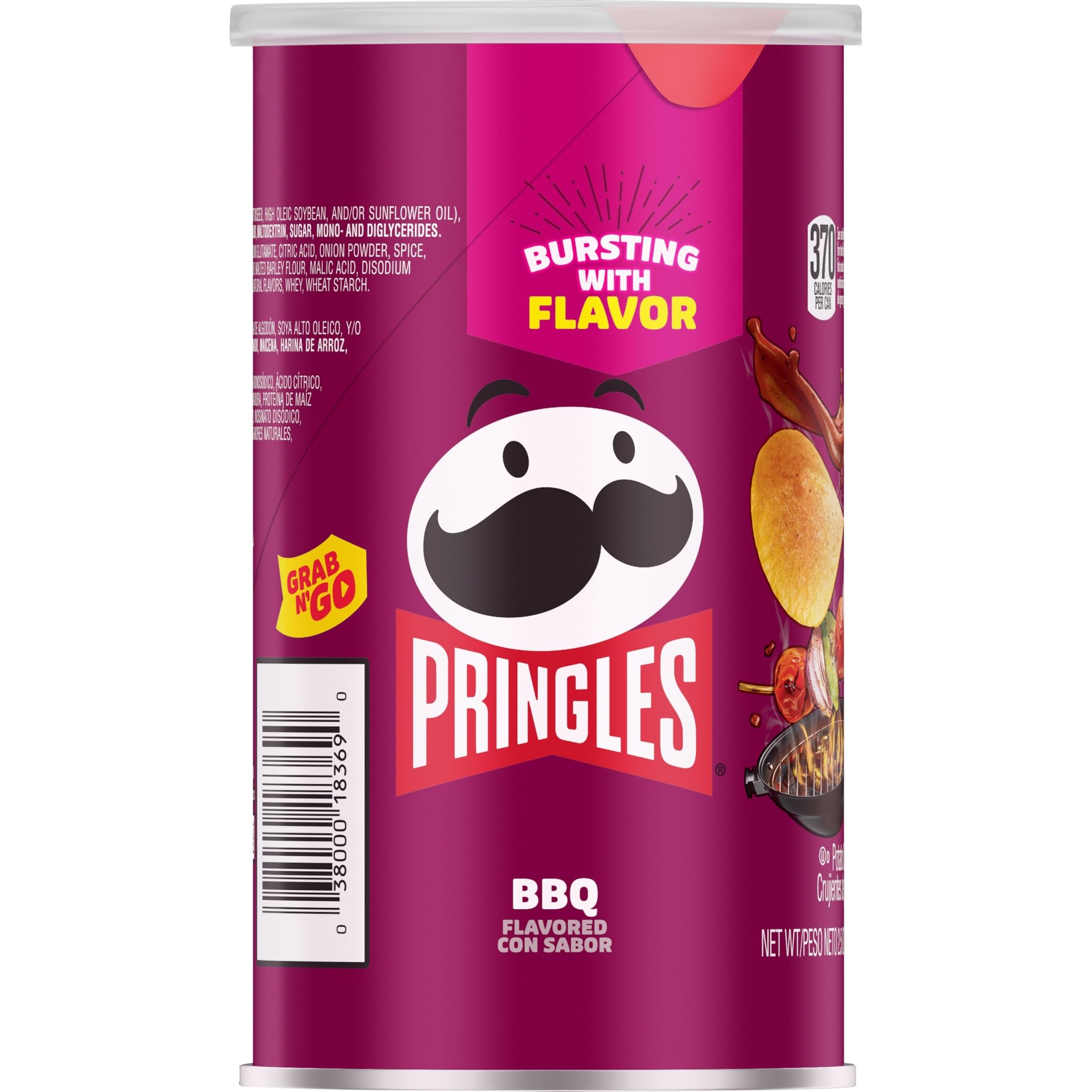 Pringles BBQ 12-count can pack, ideal for picnics and parties.