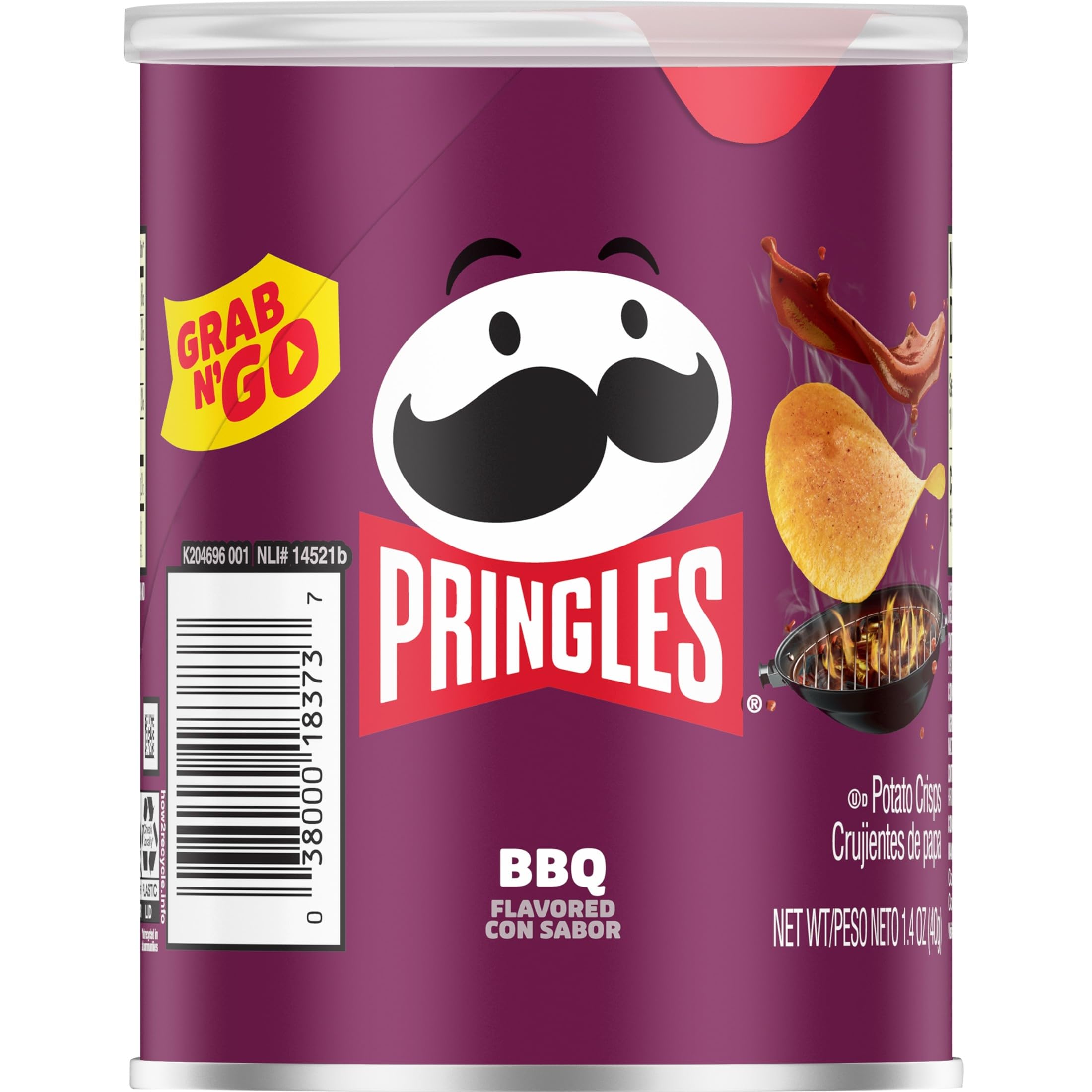 Pringles BBQ single-serve can ready to open