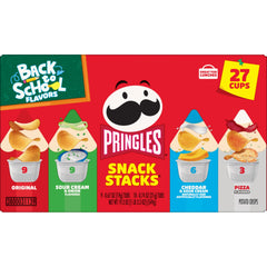 Pringles Cheddar and Sour Cream cup display offering savory snacking options