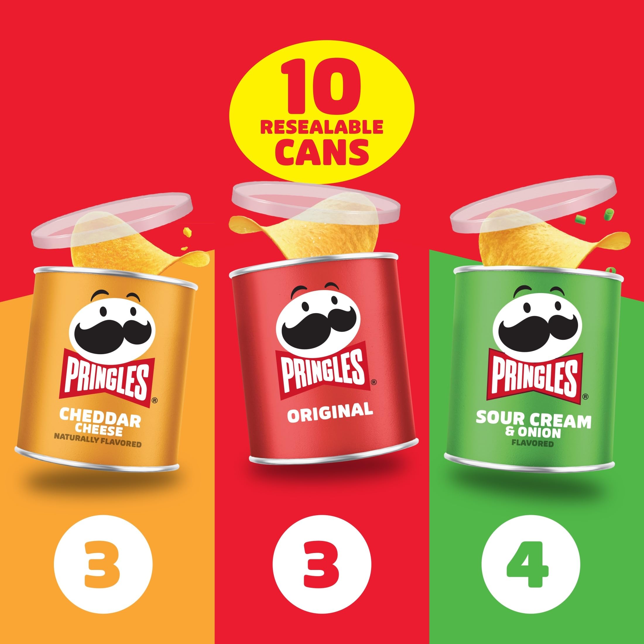 Pringles Cheddar Cheese closeup, rich savory bite for flavor-rich moments.