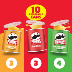 Pringles Cheddar Cheese closeup, rich savory bite for flavor-rich moments.