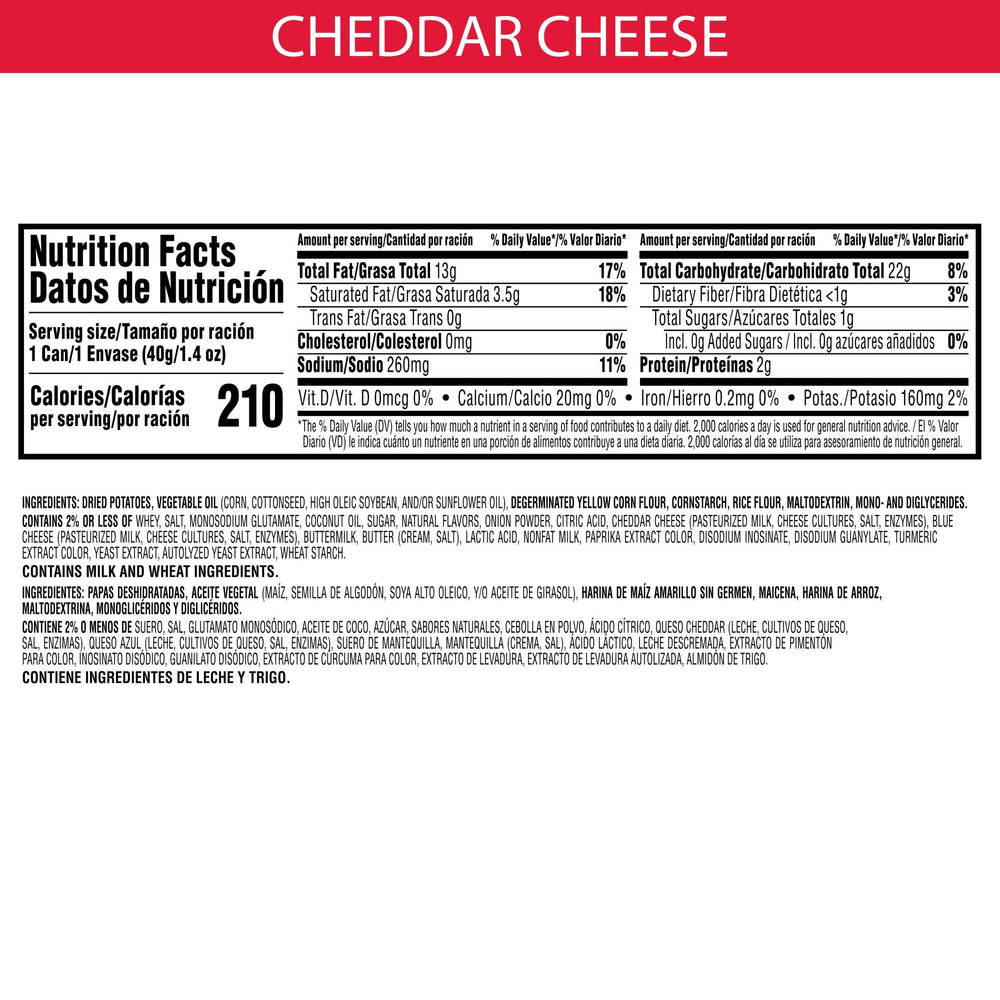 Close-up of Pringles Cheddar Cheese crisps showing bold cheddar flavor.