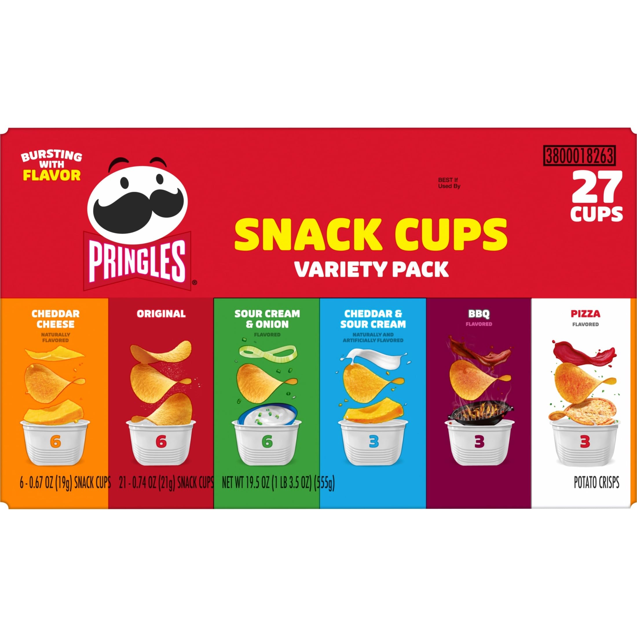 Pringles Cheddar Cheese flavor crisp with rich cheese notes
