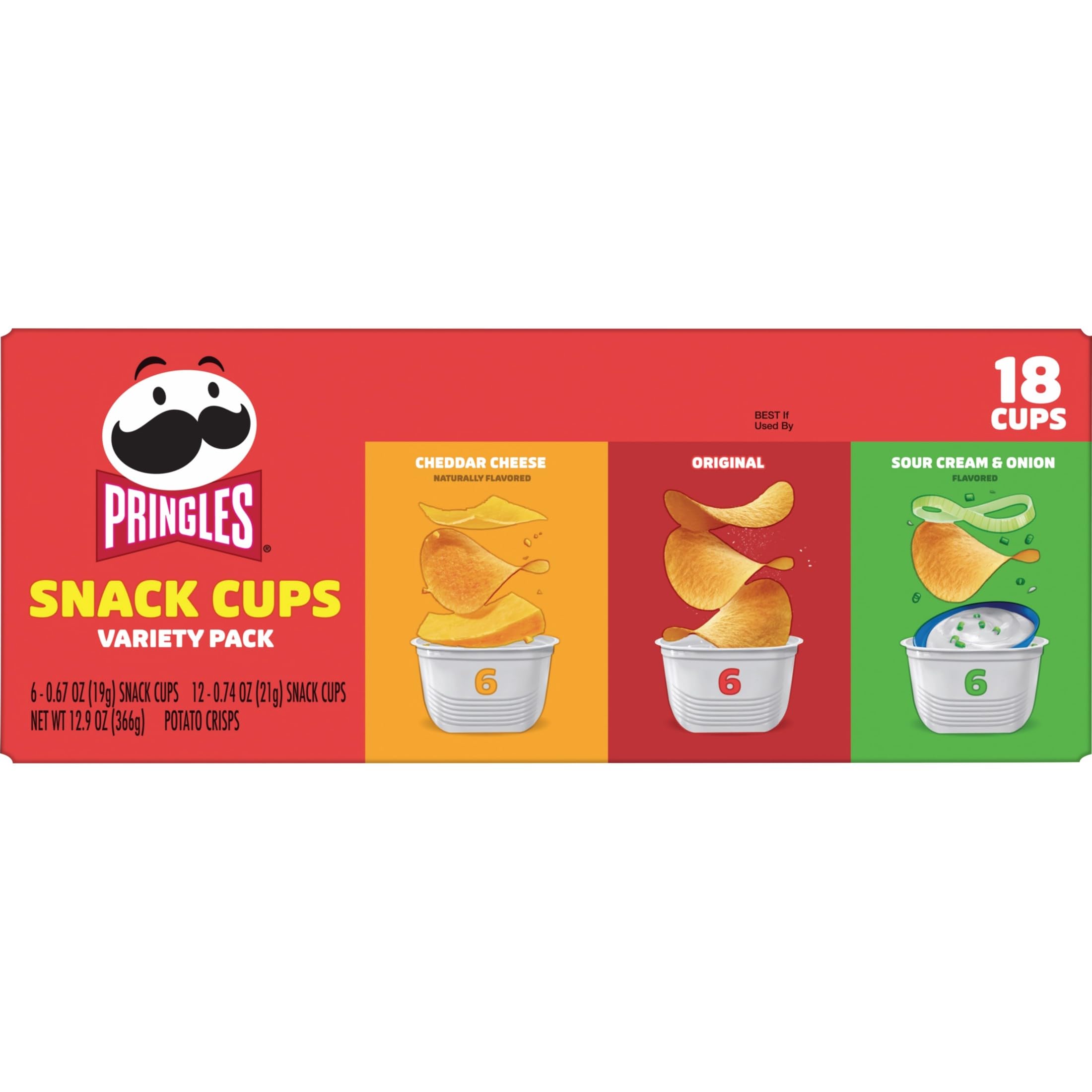 Pringles Crisps crunch close-up highlights light, non-greasy potato chips