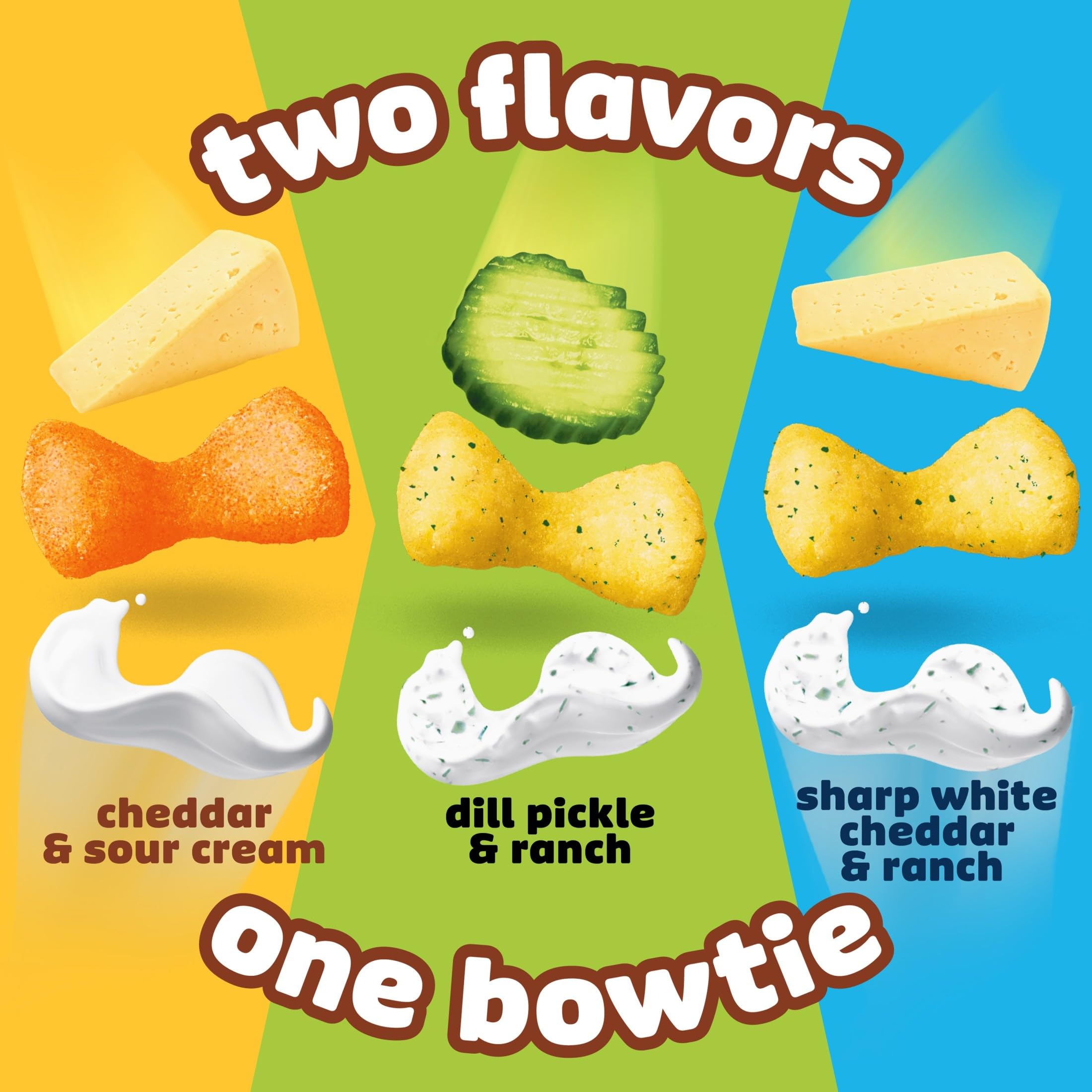 Close-up of Pringles Mingles bowtie puffs with light, airy texture