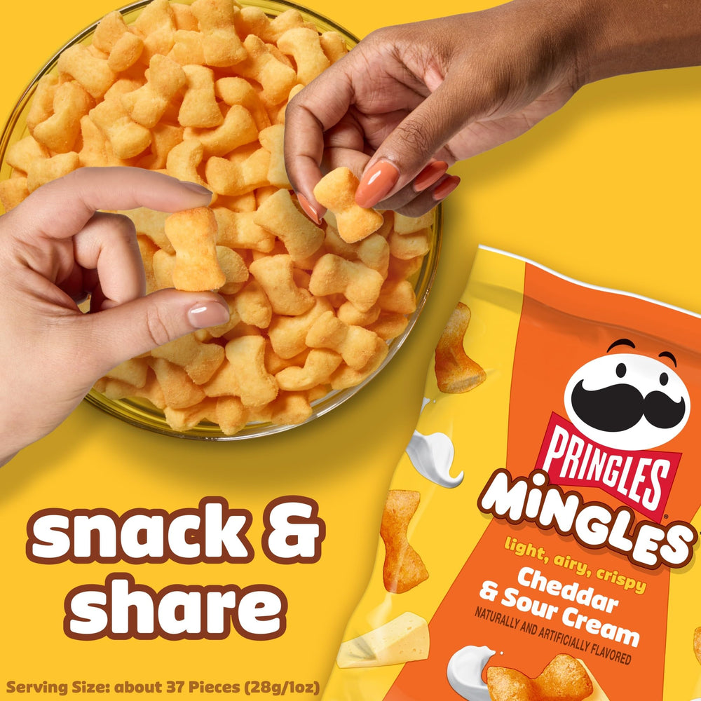 Pringles Mingles snack-time setup with three bags on a table