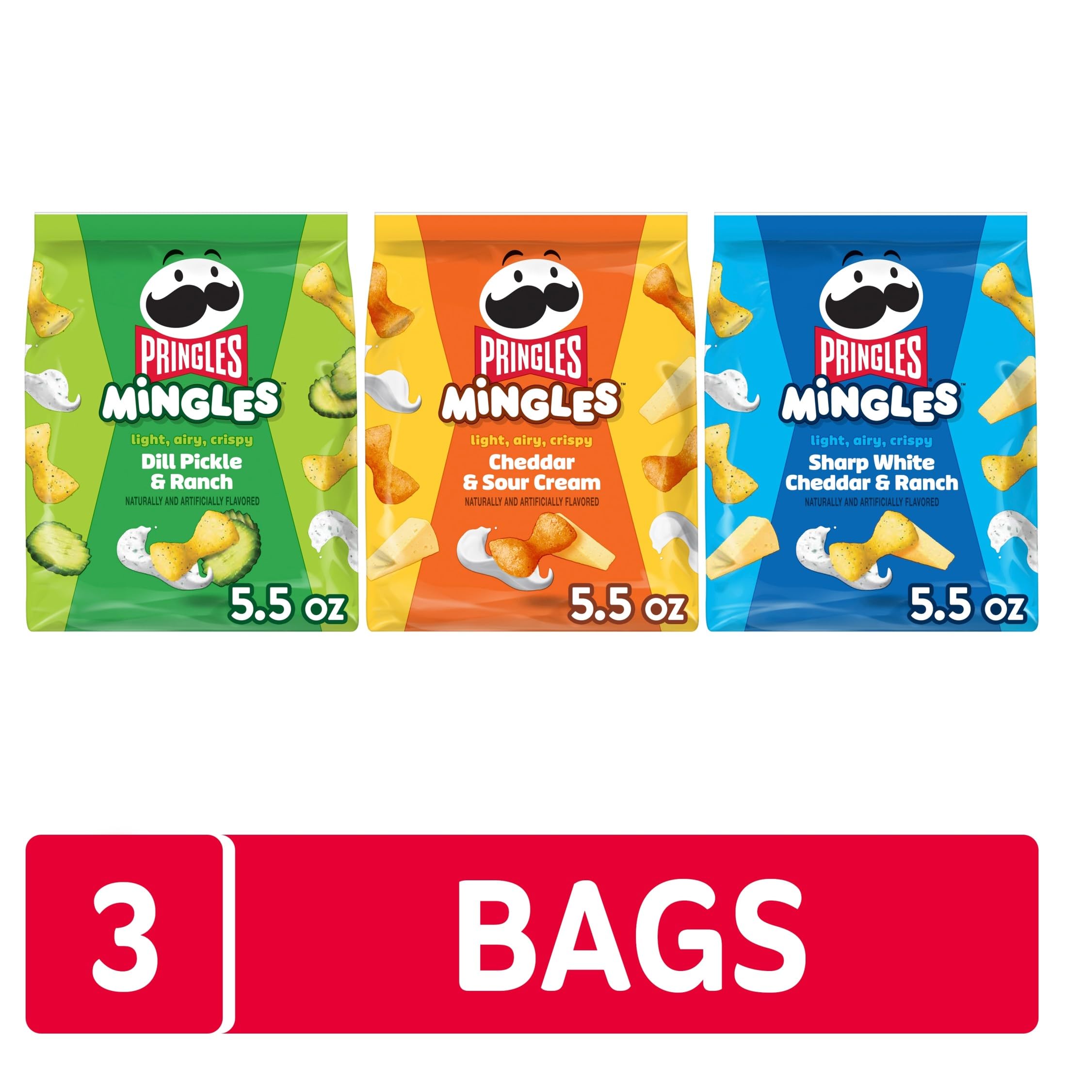 Pringles Mingles variety pack front view highlighting three flavor pairings