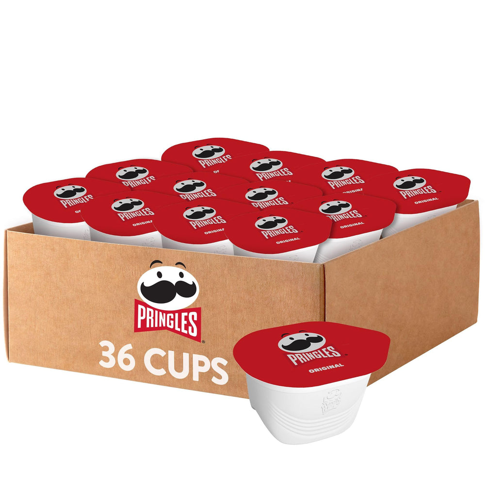 Pringles Original cup packaging front for on-the-go convenience.