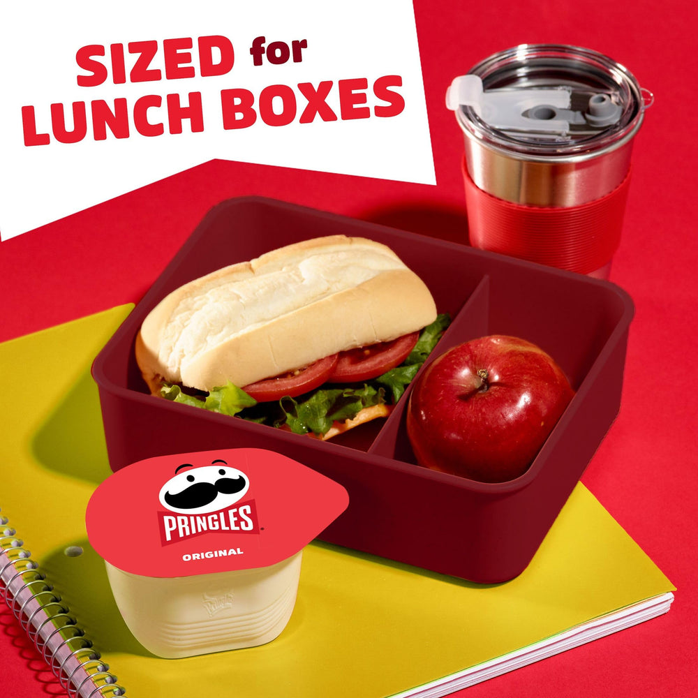 Pringles Original on-the-go desk setup for portable snacking.