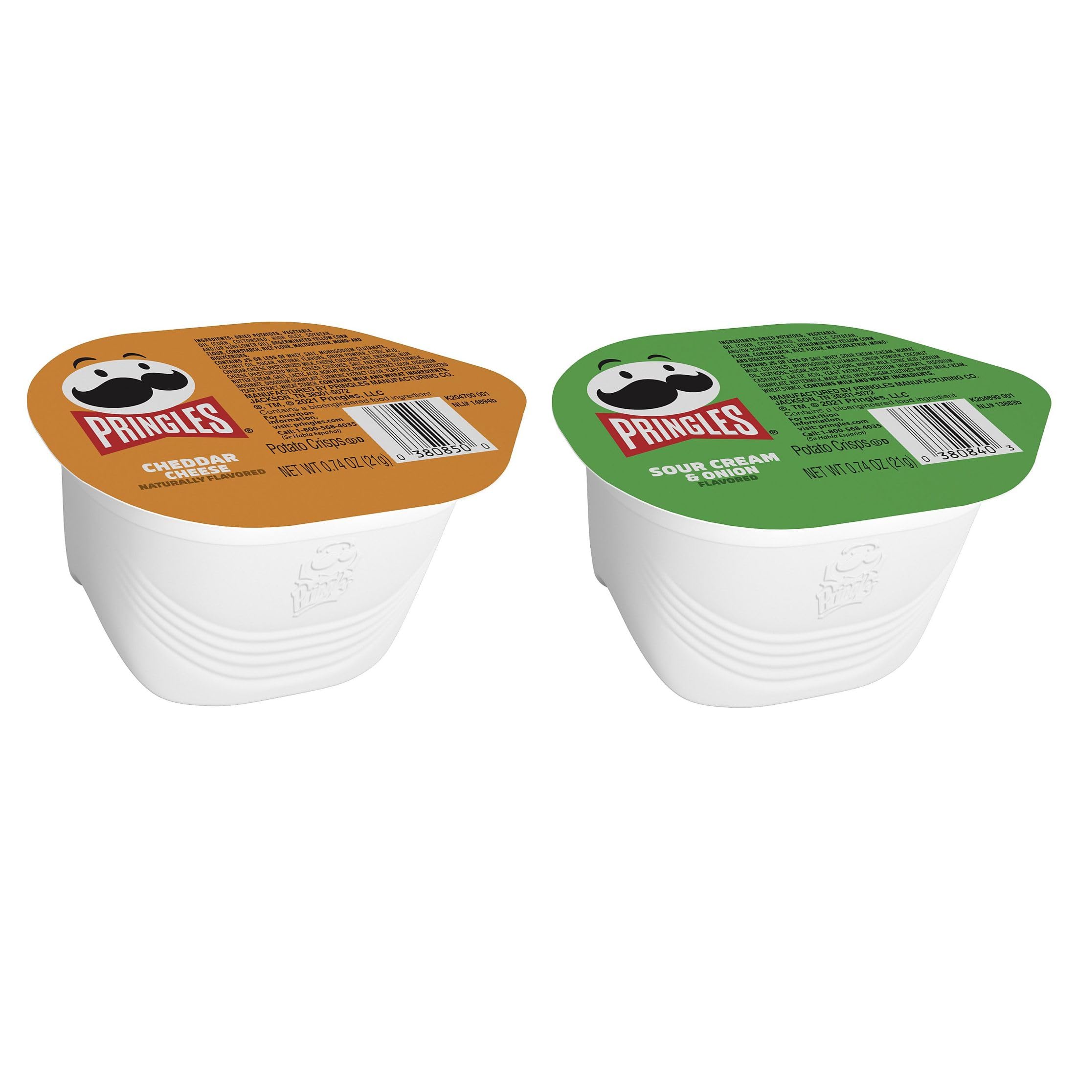 Pringles pantry cups stay fresh and ready for desk snacking.