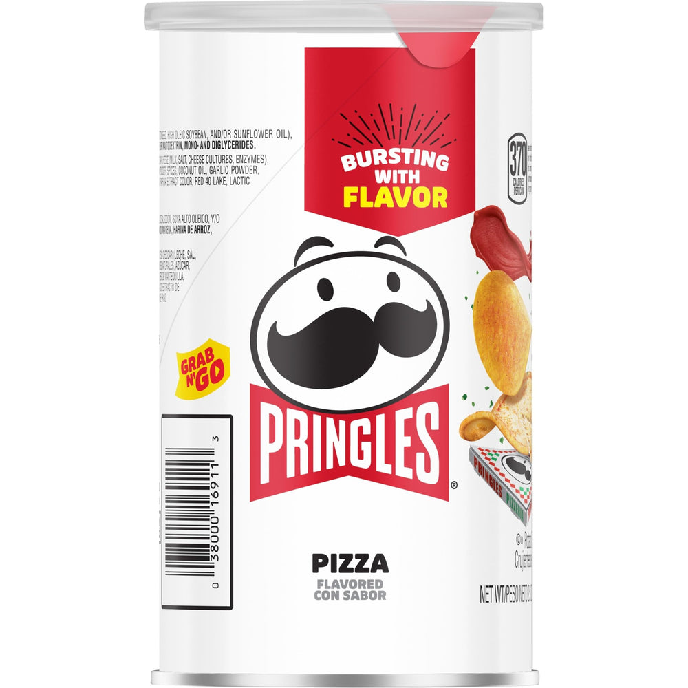 Pringles Pizza Crisps in lunchbox, kids' midday treat.