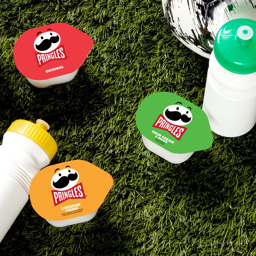 Pringles Snack Stacks variety box displays three flavors for versatile snacking moments