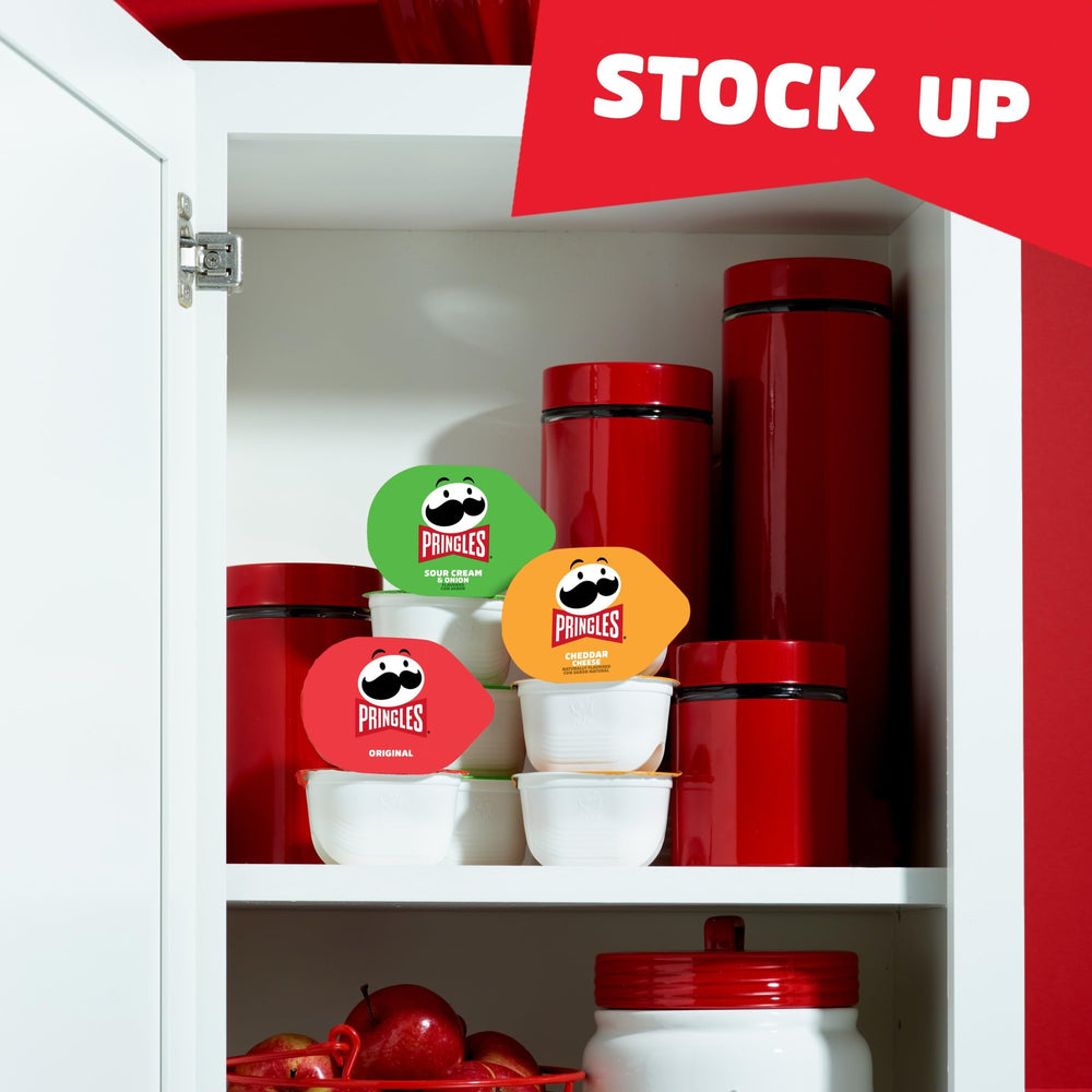 Pringles Stackable cups close-up captures crisp texture and signature crunch