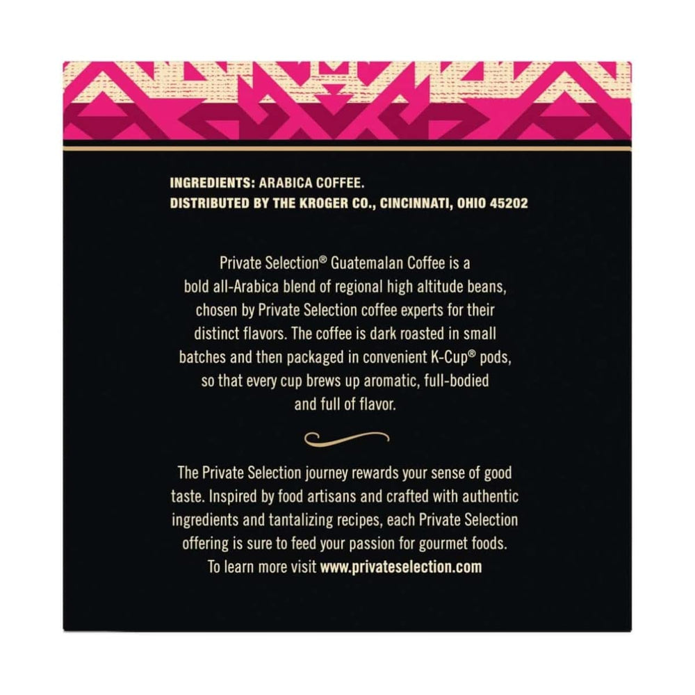 Private Selection Guatemalan Dark Roast pods on kitchen counter, ready for use