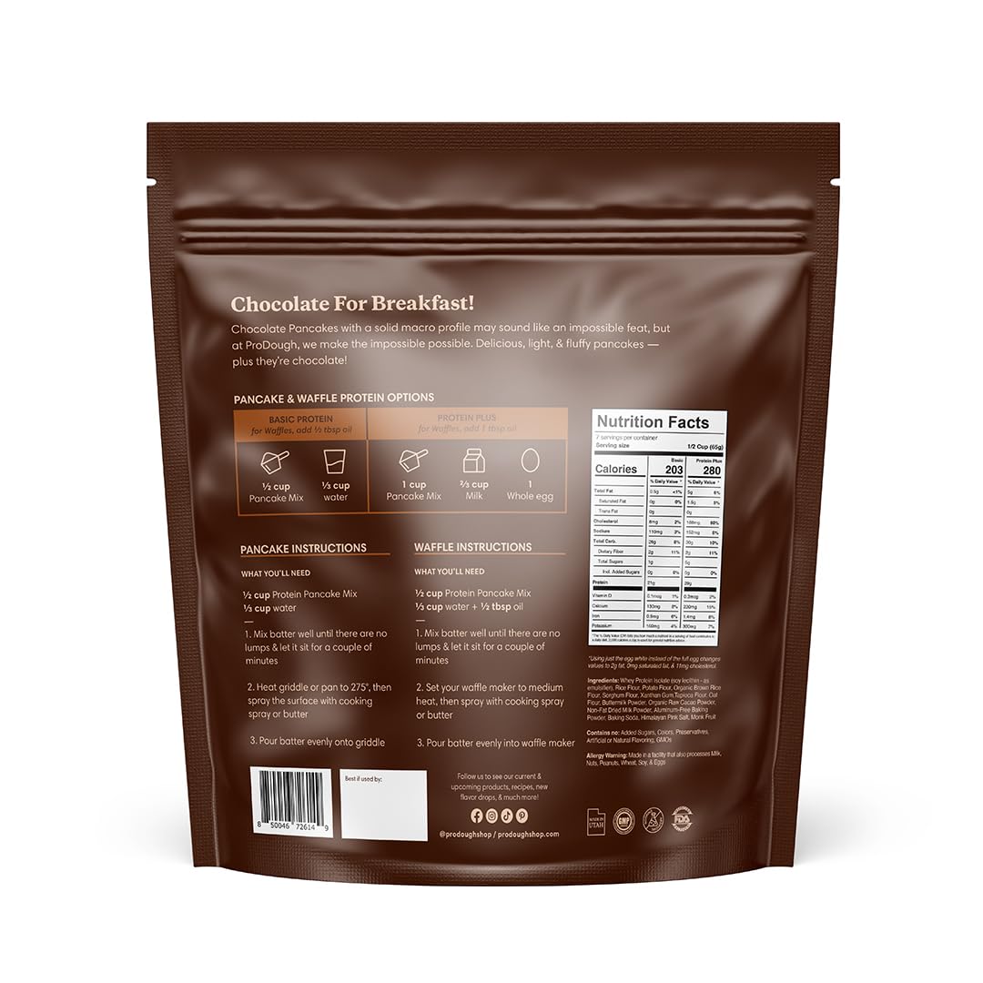 ProDough ButterMilk Pancake Mix ingredients highlight gluten-free formula for diverse diets.